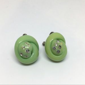 Vintage Green Earrings screwback